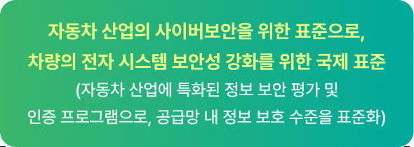 자동차 산업 사이버보안 표준 ISO/SAE 21434, TISAX 소개 배너